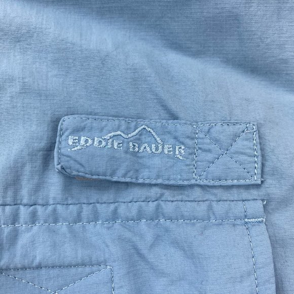 Eddie Bauer Sport Shirt Men Large L Blue Button Up Outdoor Breathable Mesh Hike - Picture 3 of 12